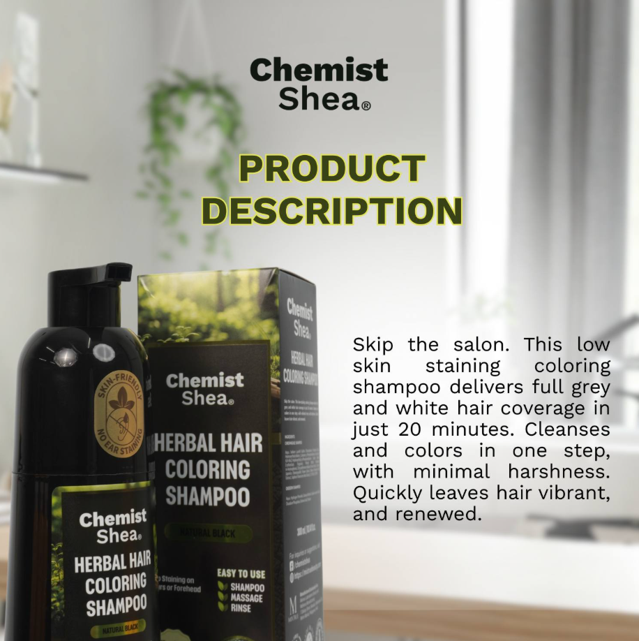 Chemist Shea Herbal Hair Coloring Shampoo (Black and Brown)
